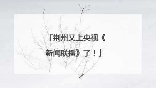 荆州又上央视《新闻联播》了！