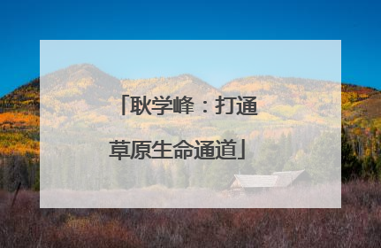 耿学峰：打通草原生命通道