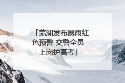 芜湖发布暴雨红色预警 交警全员上岗护高考