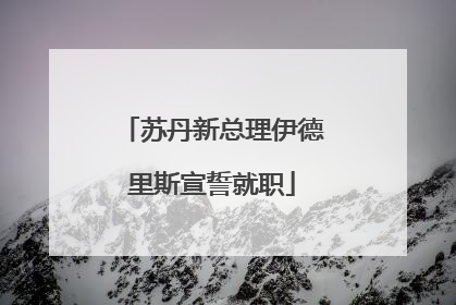 苏丹新总理伊德里斯宣誓就职