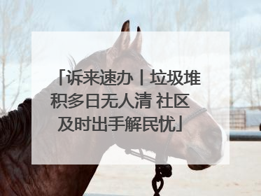 诉来速办丨垃圾堆积多日无人清 社区及时出手解民忧