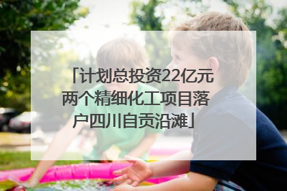 计划总投资22亿元 两个精细化工项目落户四川自贡沿滩