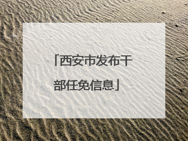 西安市发布干部任免信息