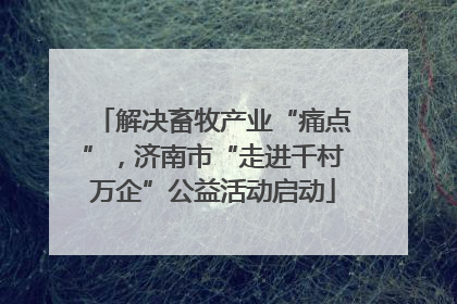 解决畜牧产业“痛点”，济南市“走进千村万企”公益活动启动
