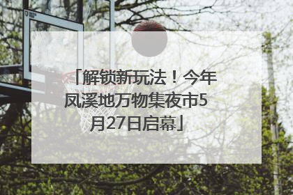 解锁新玩法！今年凤溪地万物集夜市5月27日启幕