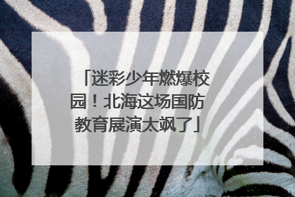 迷彩少年燃爆校园！北海这场国防教育展演太飒了