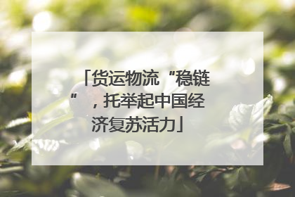 货运物流“稳链”，托举起中国经济复苏活力