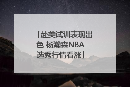 赴美试训表现出色 杨瀚森NBA选秀行情看涨