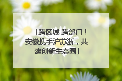 跨区域 跨部门！安徽携手沪苏浙，共建创新生态圈
