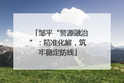 邹平“警源融治”：精准化解，筑牢稳定防线