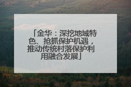金华：深挖地域特色、抢抓保护机遇，推动传统村落保护利用融合发展
