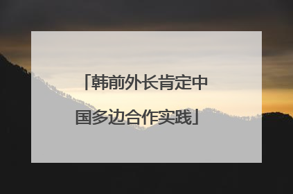 韩前外长肯定中国多边合作实践