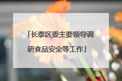 长泰区委主要领导调研食品安全等工作