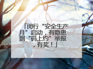 闵行“安全生产月”启动，有隐患到“码上约”举报，有奖！