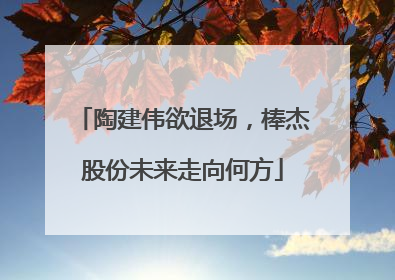 陶建伟欲退场，棒杰股份未来走向何方