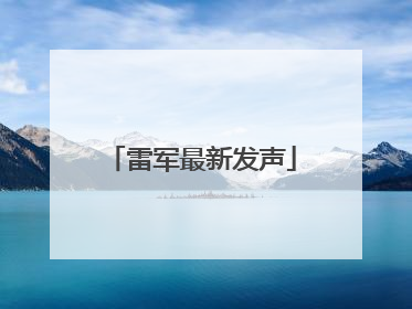 雷军最新发声