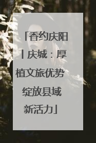 香约庆阳丨庆城：厚植文旅优势 绽放县域新活力