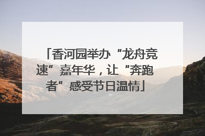 香河园举办“龙舟竞速”嘉年华，让“奔跑者”感受节日温情