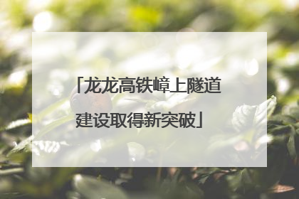 龙龙高铁嶂上隧道建设取得新突破