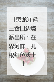 黑龙江省三岔口边境派出所：在界河畔，扎根红色沃土