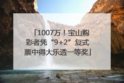 1007万！宝山购彩者凭“9+2”复式票中得大乐透一等奖