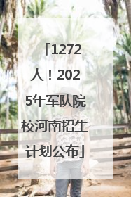 1272人！2025年军队院校河南招生计划公布