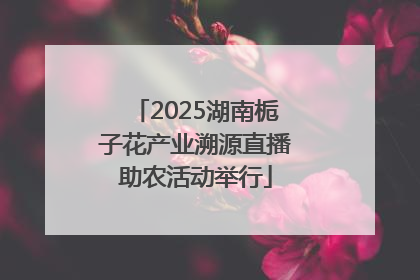 2025湖南栀子花产业溯源直播助农活动举行