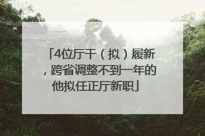 4位厅干（拟）履新，跨省调整不到一年的他拟任正厅新职